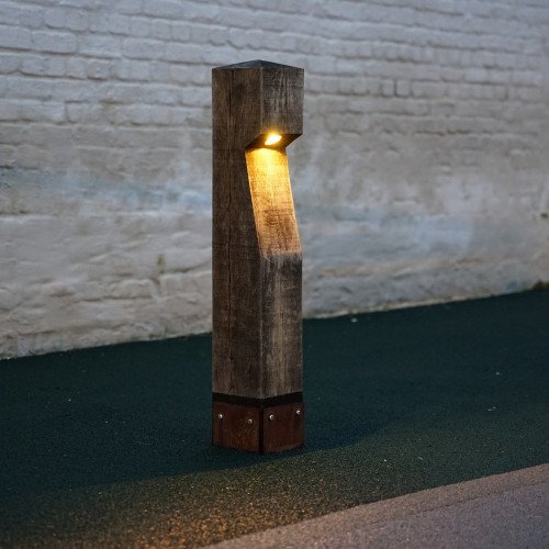 houten buiten terras lamp van eiken hout Oak inclusief led lamp duurzame buitenverlichting