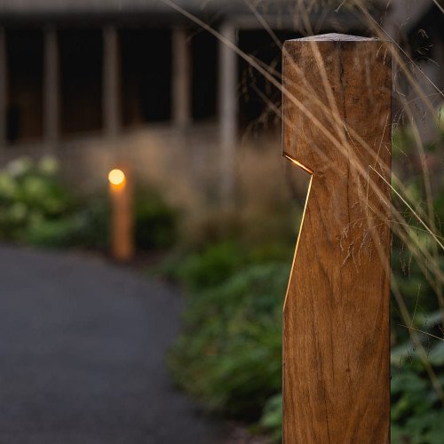 houten buiten terras lamp van eiken hout Oak inclusief led lamp duurzame buitenverlichting