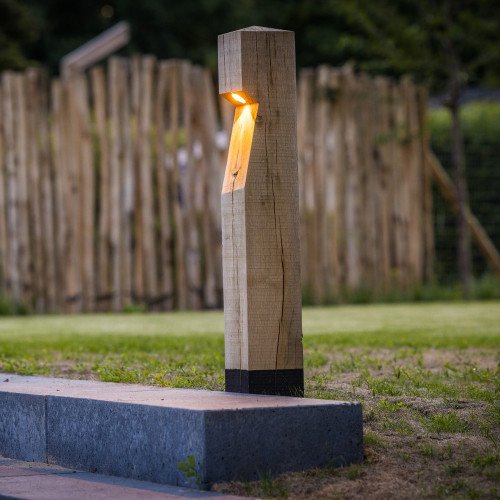 houten buiten terras lamp van eiken hout Oak inclusief led lamp duurzame buitenverlichting