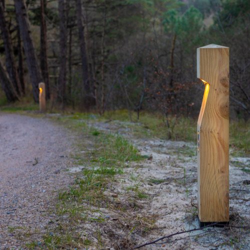 houten buiten terras lamp van eiken hout Oak inclusief led lamp duurzame buitenverlichting