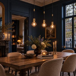 Sky Saddle hanglamp messing 3×E27 industriële lamp