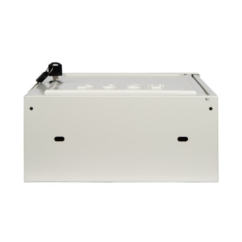 Klassiek vormgegeven aluminium brievenbus B6 wit met deur en slot