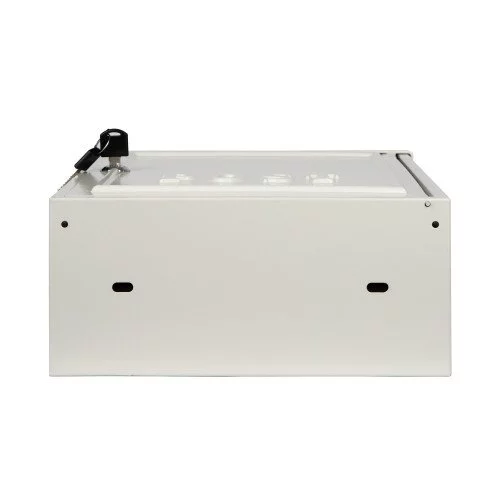 Klassiek vormgegeven aluminium brievenbus B6 wit met deur en slot