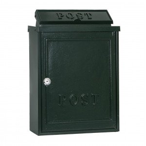 Aluminium muurbrievenbus B6 groen met deur en slot Aluminium muurbrievenbus B6 groen met deur en slot