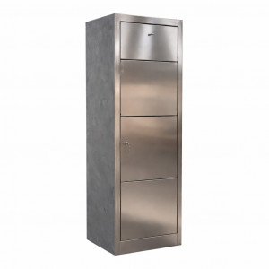 Hardsteen pakketbrievenbus grijs tijdloos RVS