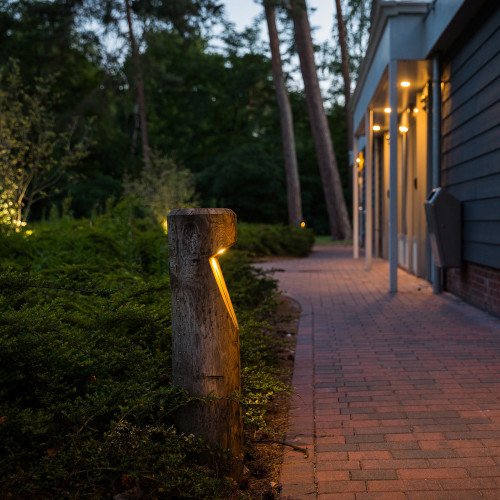 Gartenlampe Baum Terrassenlampe aus Holz & Gartenwegbeleuchtung