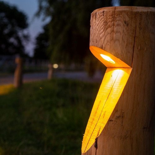 Gartenlampe Baum Terrassenlampe aus Holz & Gartenwegbeleuchtung