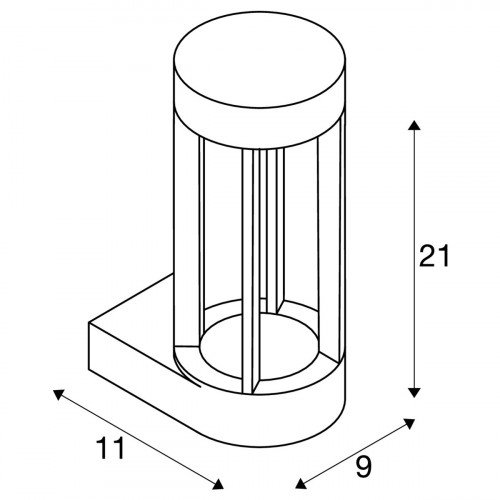 Slots Wall buitenlamp Antraciet 1xled 3000k