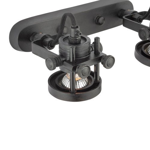 Nostaluce Industriële vintage Prescott Double Spot Antique black | Nostalux.nl