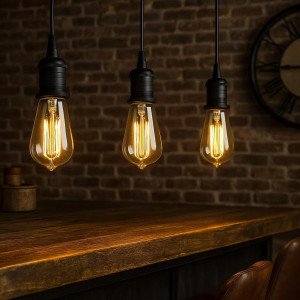 Wire & Holder zwart hanglamp aluminium E27 250 cm slank design