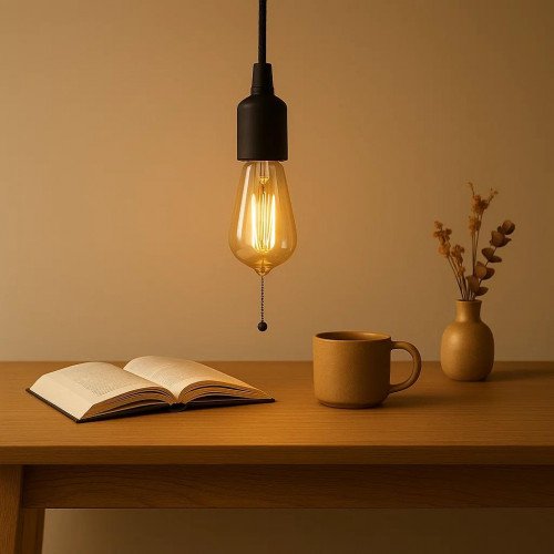 messing lamp in de kleur antiek zwart met een E27 fitting