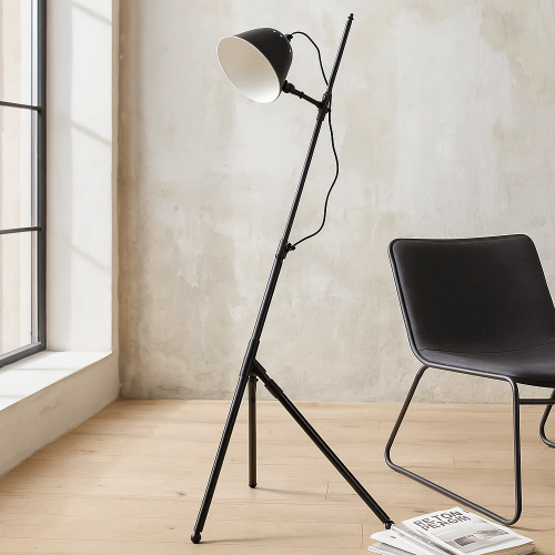 Vloerlamp Nostaluce Delta antiek zwart