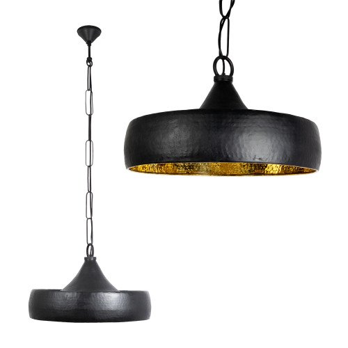 messing lamp in de kleur antiek zwart met een E27 fitting