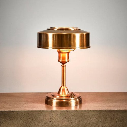 bureaulamp, tafellamp, antique brass, industrieel, vintage, auxerre