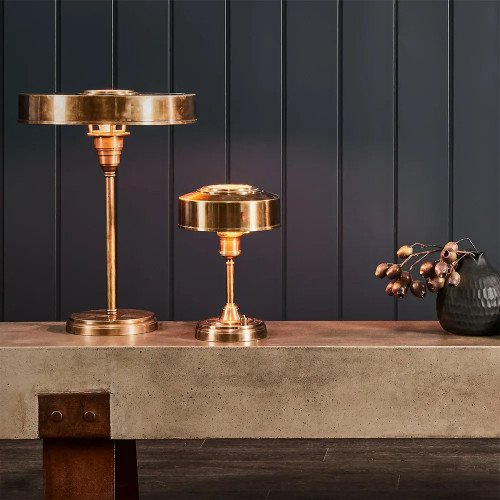bureaulamp, tafellamp, antique brass, industrieel, vintage, auxerre