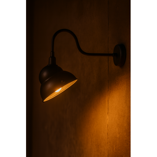 Wandlamp Clyde gebrand Zwart