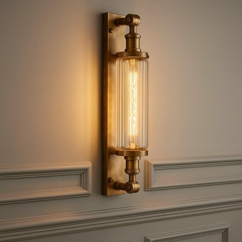 Messing buitenlamp anthiek design E27 muurlamp