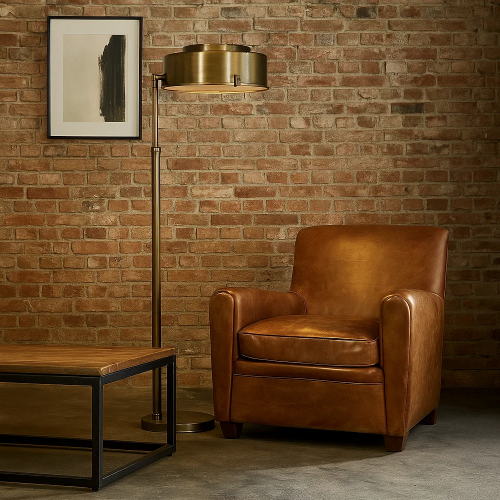 messing lamp in de kleur antiek messing met een E27 fitting