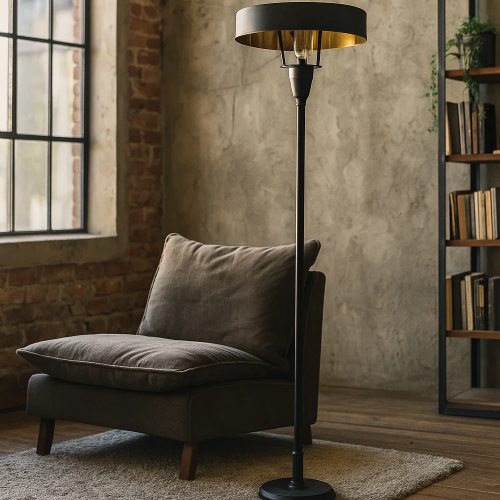 messing lamp in de kleur antiek zwart met een E27 fitting