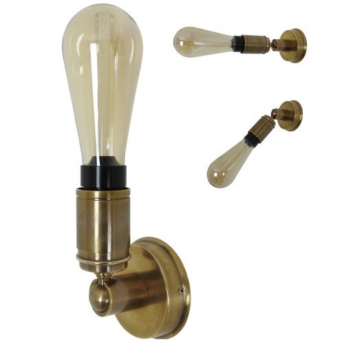 messing lamp in de kleur antiek messing met een E27 fitting