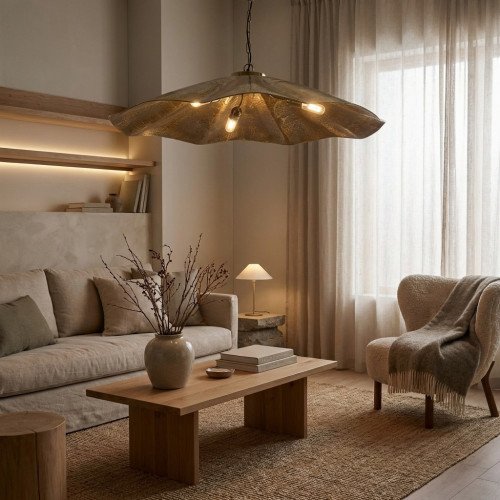 messing lamp in de kleur antiek messing met een E27 fitting