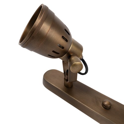 Nostaluce Industriële vintage Indigo Cover Triple Messing Wandspot | Nostalux.nl