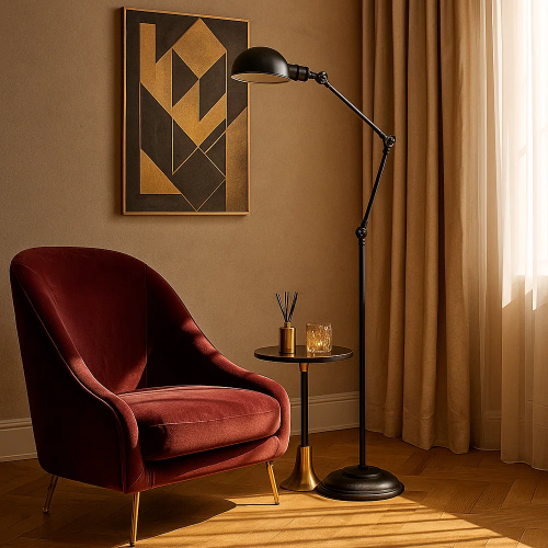 messing lamp in de kleur antiek zwart met een E27 fitting