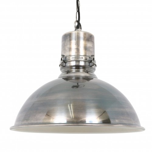 messing lamp in de kleur antiek zilver met een E27 fitting