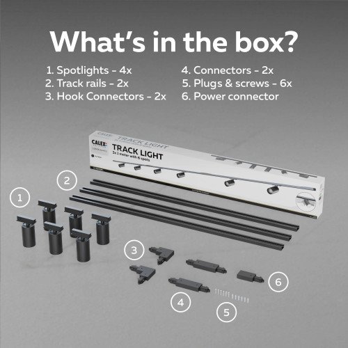 Calex Tracklight zwart 6 GU10 spots