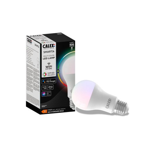 Smart LED Standaardlamp A60 E27 220-240V 8,5W 806lm 2200-4000K+RGB | Nostalux.nl