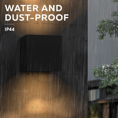 Oplaadbare up en down muurlamp zwart met bewegingssensor