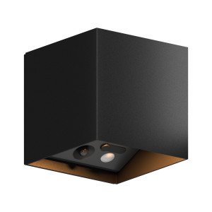 Oplaadbare up en down muurlamp zwart met bewegingssensor