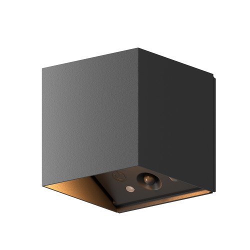 Calex Falerna wandlamp zwart oplaadbaar met sensor 2 stuks