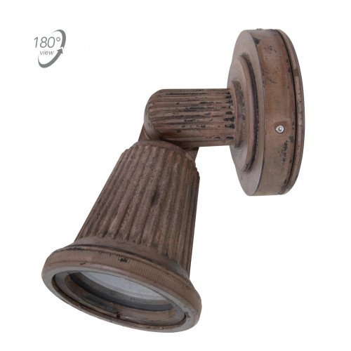messing lamp in de kleur antiek roest met een GU10 fitting