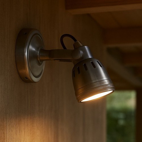 Nostaluce Industriële vintage Indigo Cover Zilver  Wandspot | Nostalux.nl