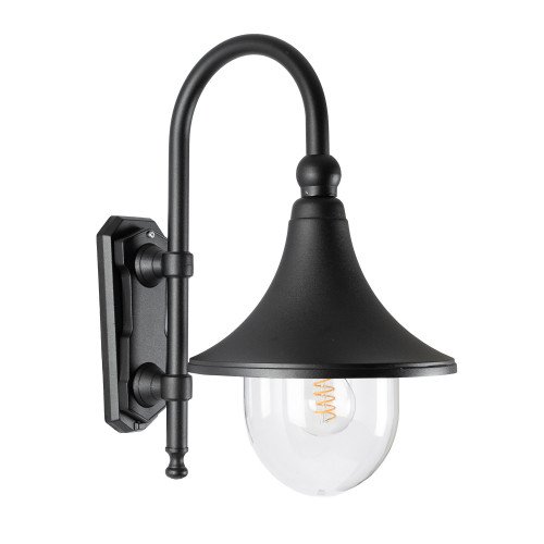 Rimini muurlamp met klassieke kap en sierlijke wandarm