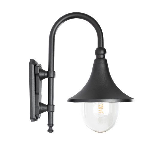 Rimini muurlamp met klassieke kap en sierlijke wandarm