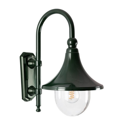 Rimini muurlamp met klassieke kap en sierlijke wandarm