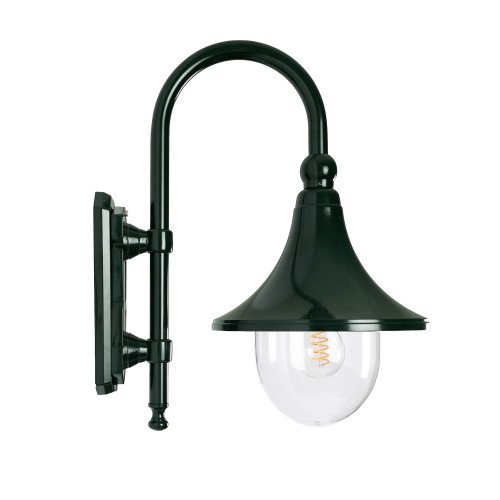 Rimini muurlamp met klassieke kap en sierlijke wandarm