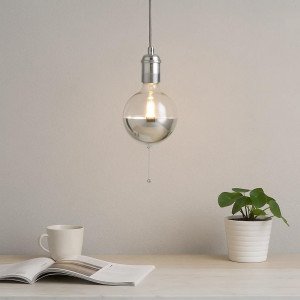 Byron antiek zilver hanglamp aluminium E27 pendel 500 cm industriële lamp