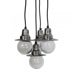 messing lamp in de kleur antiek zilver met een E27 fitting