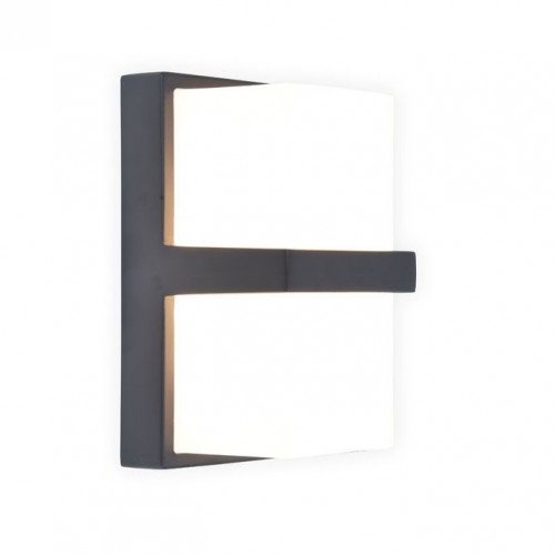 Buitenlamp Stela muurlamp antraciet opaal venster modern. 