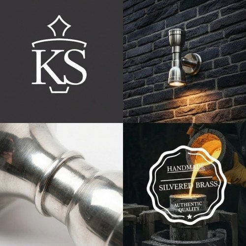 messing lamp in de kleur antiek zilver met een GU10 fitting