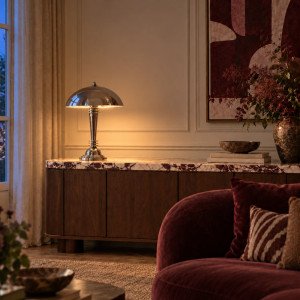 messing lamp in de kleur antiek zilver met een E27 fitting
