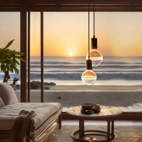 Lichtbron globe 145 amber blue Dimbaar E27