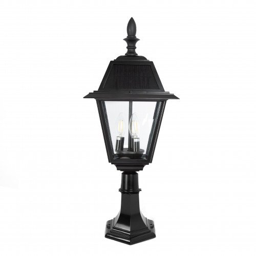 Buitenlamp Vincenzo sokkellamp large zwart aluminium klassiek