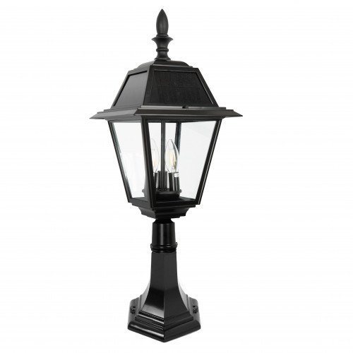Buitenlamp Vincenzo sokkellamp large zwart aluminium klassiek