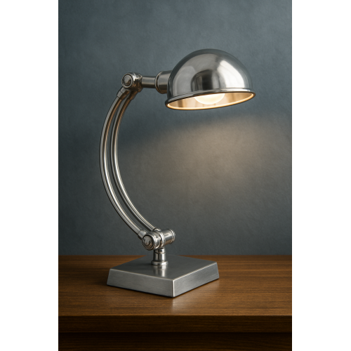 messing lamp in de kleur antiek zilver met een E27 fitting