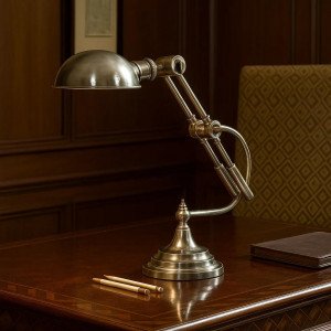 messing lamp in de kleur antiek zilver met een E27 fitting