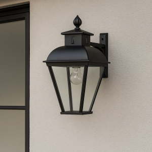 Vondel Hang aluminium muurlamp buitenlamp in zwarte kleur en in klassiek landelijke maison stijl